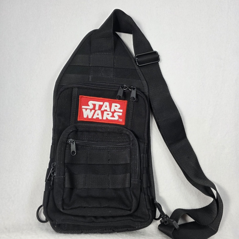 Disney Parks Embroidered Star Wars Logo Sling Tactical Backpack Excellent Cond!